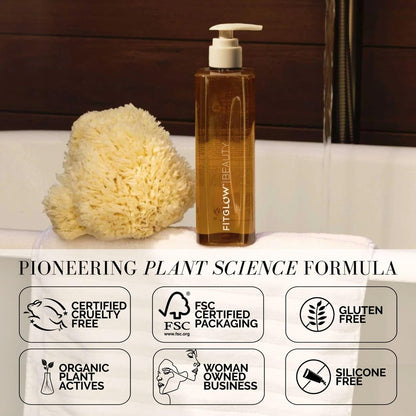 FITGLOW Beauty Cloud Body Wash – Barrier-Protecting Hydrating Gel Cleanser with Ceramides & Cloudberry, Multi-Use for Body, Face & Hair, Gentle & Non-Stripping, 500ml/16oz