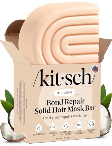 Kitsch Bond Repair Hair Mask – Strengthening Treatment for Damaged & Dry Hair, Solid Hair Care, All Hair Types, Made in USA, 2.7 oz Avelisse
