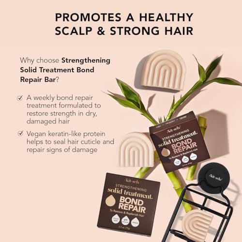 Kitsch Bond Repair Hair Mask – Strengthening Treatment for Damaged & Dry Hair, Solid Hair Care, All Hair Types, Made in USA, 2.7 oz Avelisse