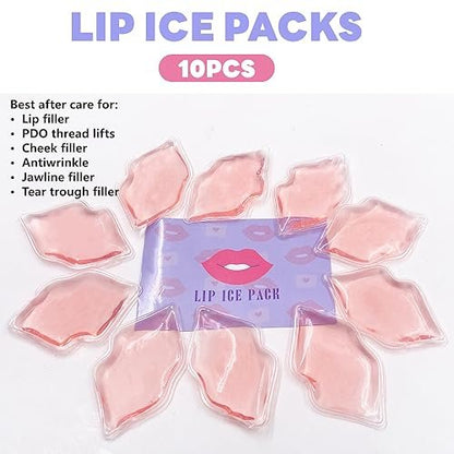 10 PCS Lip Ice Pack - Reusable Gel Ice Pads for Lip Care, Anti-Aging, Swelling Relief & Pain Reduction