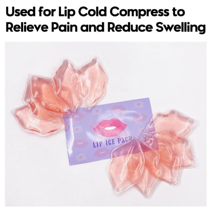 10 PCS Lip Ice Pack - Reusable Gel Ice Pads for Lip Care, Anti-Aging, Swelling Relief & Pain Reduction