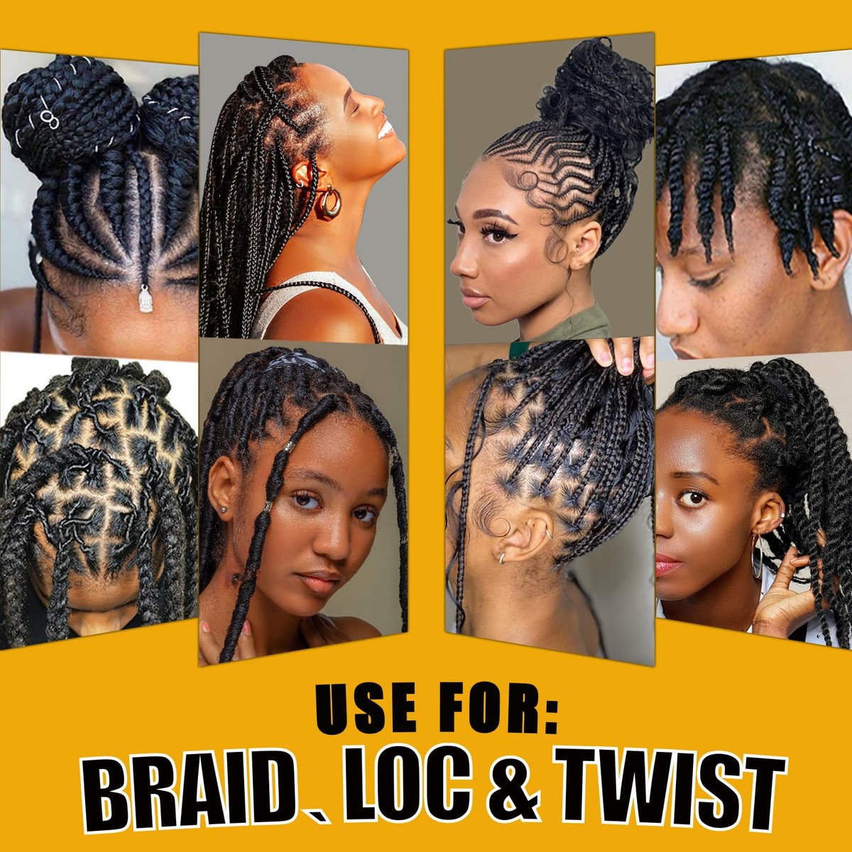 Edge Control Wax for Women – Strong Hold, Non-Greasy Smoother Gel for Black Hair, No Flaking or White Residue, Braiding & Styling Shine (Pineapple, 6-Pack) - görsel 17
