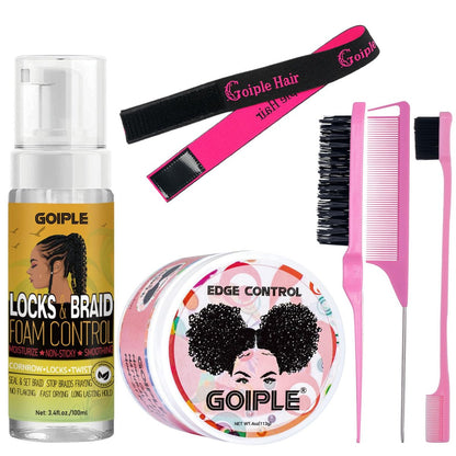 Edge Control Wax for Women – Strong Hold, Non-Greasy Smoother Gel for Black Hair, No Flaking or White Residue, Braiding & Styling Shine (Pineapple, 6-Pack)