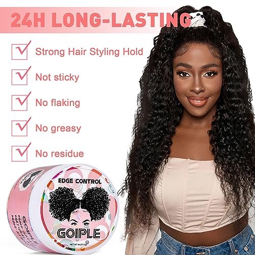 Edge Control Wax for Women – Strong Hold, Non-Greasy Smoother Gel for Black Hair, No Flaking or White Residue, Braiding & Styling Shine (Pineapple, 6-Pack) - görsel 14