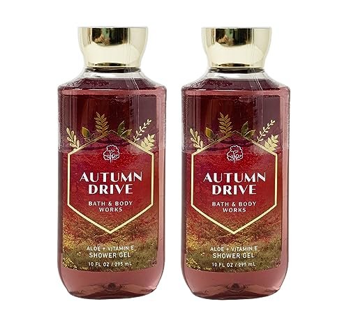 Bath & Body Works AUTUMN DRIVE Aloe + Vitamin E Shower Gel 2 Pack Bundle - 10 fl oz (295 mL) Each - görsel 2