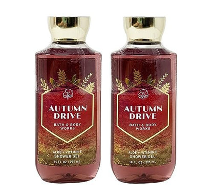 Bath & Body Works AUTUMN DRIVE Aloe + Vitamin E Shower Gel 2 Pack Bundle - 10 fl oz (295 mL) Each
