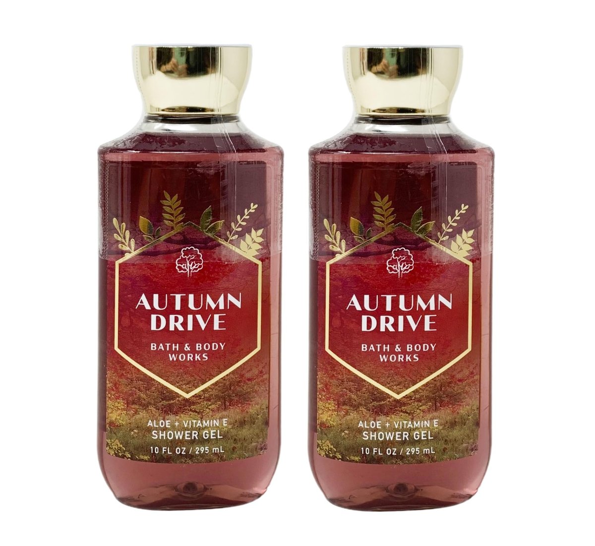 Bath & Body Works AUTUMN DRIVE Aloe + Vitamin E Shower Gel 2 Pack Bundle - 10 fl oz (295 mL) Each - görsel 1