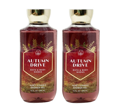 Bath & Body Works AUTUMN DRIVE Aloe + Vitamin E Shower Gel 2 Pack Bundle - 10 fl oz (295 mL) Each