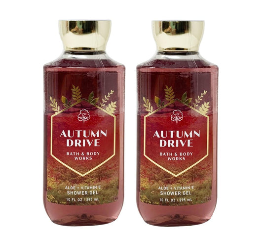 Bath & Body Works AUTUMN DRIVE Aloe + Vitamin E Shower Gel 2 Pack Bundle - 10 fl oz (295 mL) Each