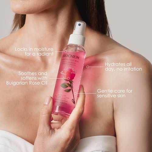 BIOCHEM Rosa Vita Tonic Mist – 3-in-1 Rose Water Toner, Face Mist & Makeup Finishing Spray with Rose Oil & Vitamins B | Hydrating & pH Balancing Mist for All Skin Types (4.05 fl oz / 120 mL) - görsel 8