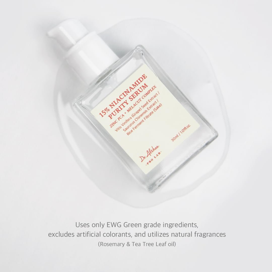 Dr.Althea 15% Niacinamide Purity Serum - Vegan Korean Skincare for Skin Tone, Texture & Pores Avelisse
