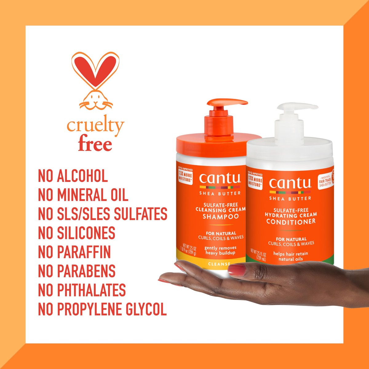 Cantu Shea Butter Shampoo & Conditioner for Natural Hair, 25 fl oz Each (Pack of 2) Avelisse