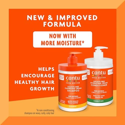 Cantu Shea Butter Shampoo & Conditioner for Natural Hair, 25 fl oz Each (Pack of 2) Avelisse