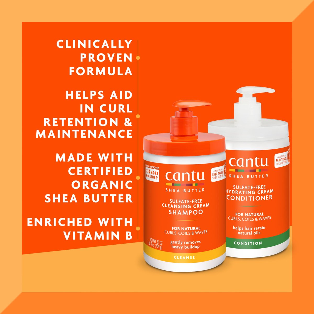 Cantu Shea Butter Shampoo & Conditioner for Natural Hair, 25 fl oz Each (Pack of 2) Avelisse