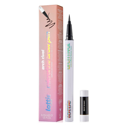 Lottie London Arch Rival Microfine Brow Pen - Dark Brown | Ultra-Fine Eyebrow Pen for Natural Hair-Like Strokes