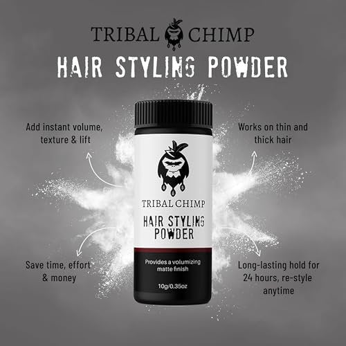 Tribal Chimp Hair Styling Powder - All-Day Invisible Hold Volumizer & Texture Powder for Men and Women, Matte Finish, 6-Piece Set (10g Each) Avelisse