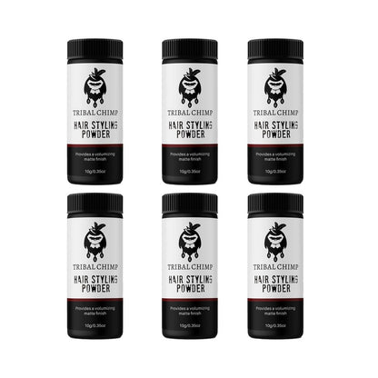 Tribal Chimp Hair Styling Powder - All-Day Invisible Hold Volumizer & Texture Powder for Men and Women, Matte Finish, 6-Piece Set (10g Each) Avelisse