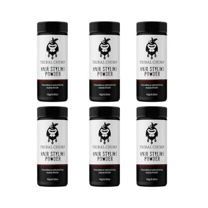 Tribal Chimp Hair Styling Powder - All-Day Invisible Hold Volumizer & Texture Powder for Men and Women, Matte Finish, 6-Piece Set (10g Each) Avelisse