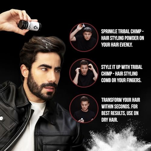 Tribal Chimp Hair Styling Powder - All-Day Invisible Hold Volumizer & Texture Powder for Men and Women, Matte Finish, 6-Piece Set (10g Each) Avelisse
