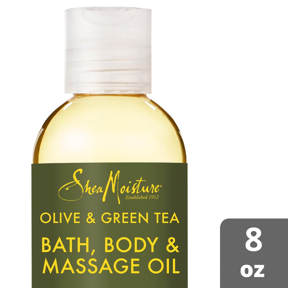 SheaMoisture Olive & Green Tea Bath, Body & Massage Oil 2-Pack – Anti-Aging & Ultra-Moisturizing for Dry Skin, 8 oz Each Avelisse