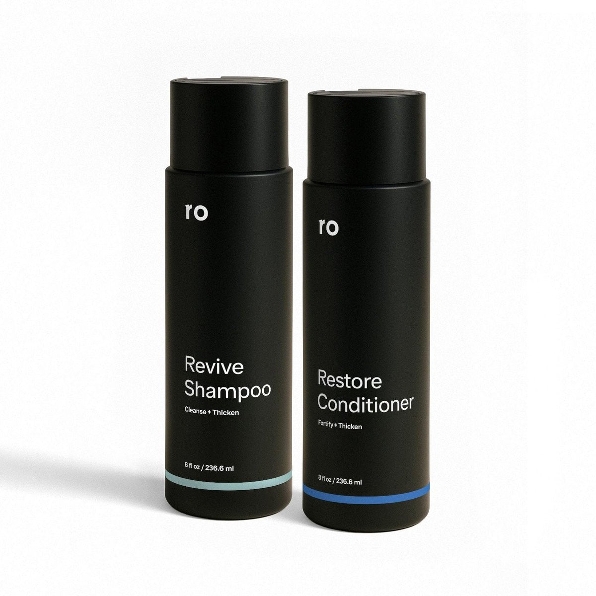 Ro Men's Revive Shampoo & Restore Conditioner Duo - Exfoliating, Clarifying, Fortifying & Moisturizing for Thicker Looking Hair - Sulfate, Paraben & Phthalate Free - 8 fl oz Each Avelisse