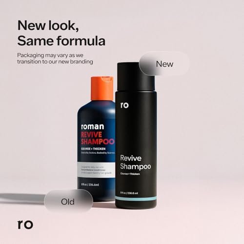 Ro Men's Revive Shampoo & Restore Conditioner Duo - Exfoliating, Clarifying, Fortifying & Moisturizing for Thicker Looking Hair - Sulfate, Paraben & Phthalate Free - 8 fl oz Each Avelisse