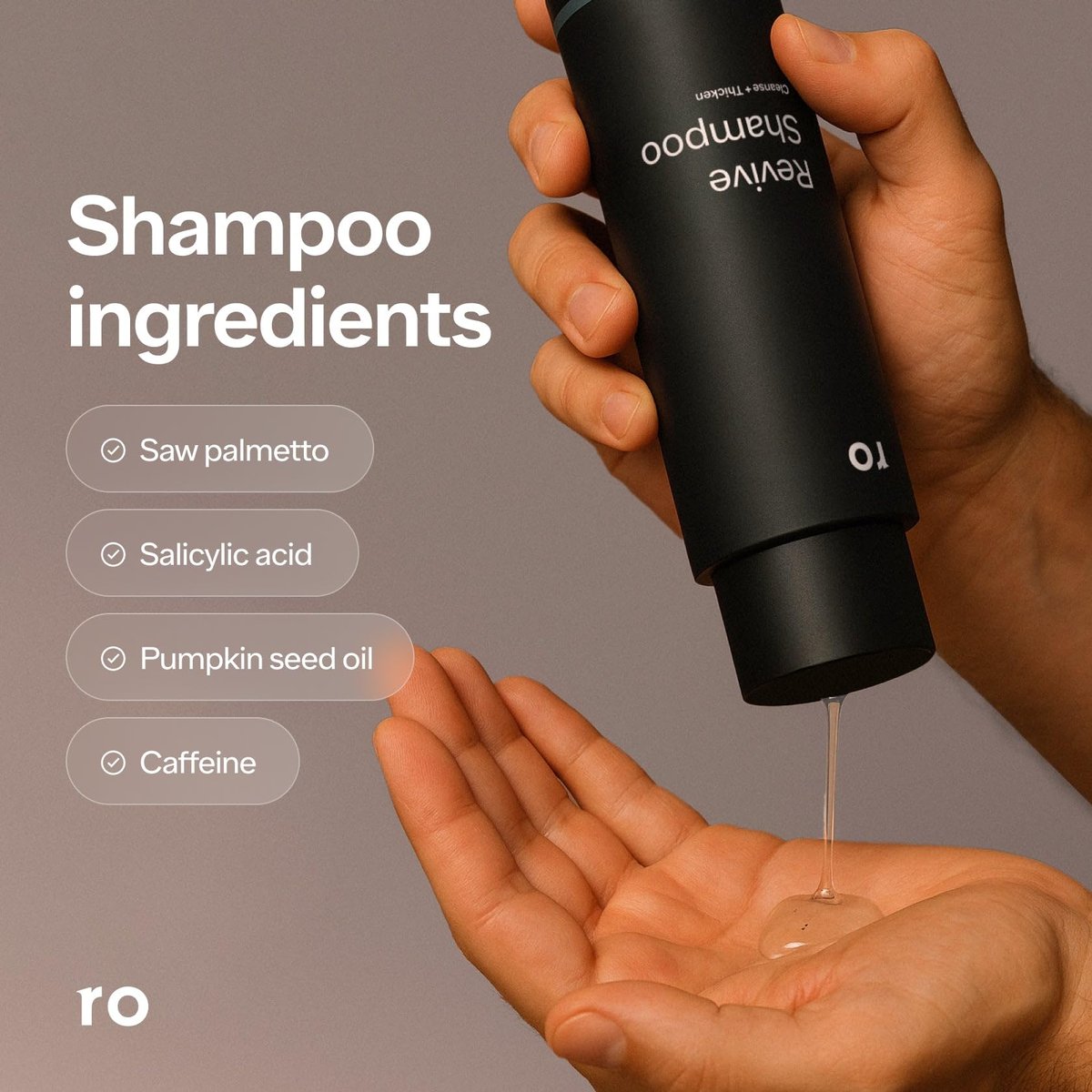 Ro Men's Revive Shampoo & Restore Conditioner Duo - Exfoliating, Clarifying, Fortifying & Moisturizing for Thicker Looking Hair - Sulfate, Paraben & Phthalate Free - 8 fl oz Each Avelisse