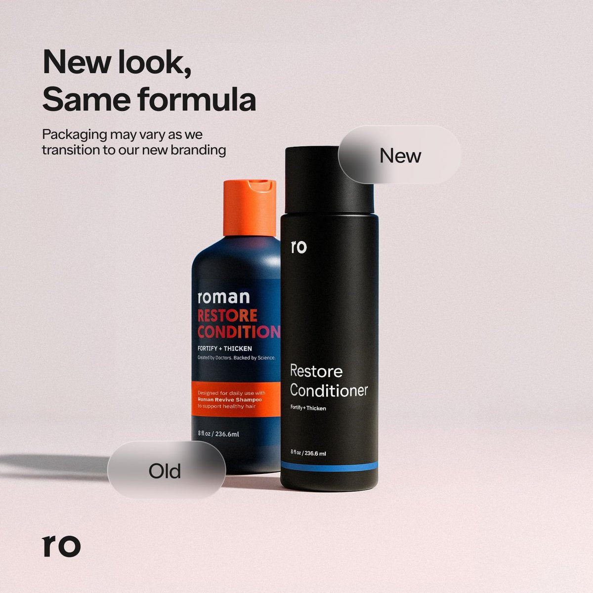 Ro Men's Revive Shampoo & Restore Conditioner Duo - Exfoliating, Clarifying, Fortifying & Moisturizing for Thicker Looking Hair - Sulfate, Paraben & Phthalate Free - 8 fl oz Each Avelisse