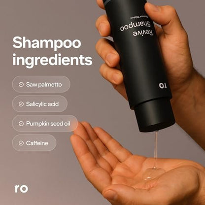 Ro Men's Revive Shampoo & Restore Conditioner Duo - Exfoliating, Clarifying, Fortifying & Moisturizing for Thicker Looking Hair - Sulfate, Paraben & Phthalate Free - 8 fl oz Each Avelisse