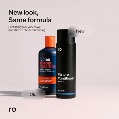 Ro Men's Revive Shampoo & Restore Conditioner Duo - Exfoliating, Clarifying, Fortifying & Moisturizing for Thicker Looking Hair - Sulfate, Paraben & Phthalate Free - 8 fl oz Each Avelisse
