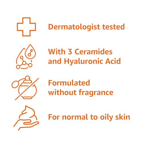 Gentle Foaming Facial Cleanser with Ceramides & Hyaluronic Acid - Fragrance-Free, Non-Comedogenic, 12 fl oz - görsel 5