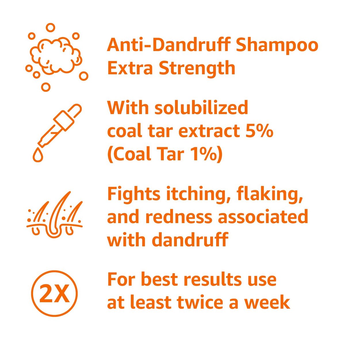 Therapeutic Coal Tar Anti-Dandruff Shampoo Extra Strength 1%, for Seborrheic Dermatitis, Psoriasis, Itching and Flaking Scalp, 6 Fl Oz - görsel 5