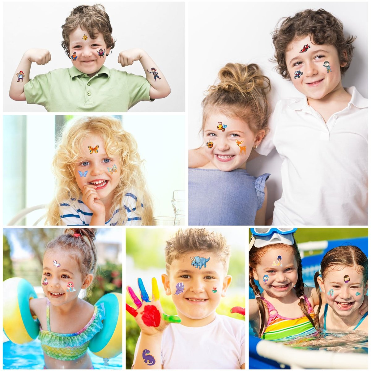 Habett 300+ Mixed Styles Temporary Tattoos for Kids - Space, Dinosaur, Animals, Butterfly Designs - Safe & Easy to Apply - Perfect for Birthday Party Supplies - görsel 3