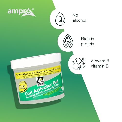 AmPro Long-Aid Activator Gel - Extra Dry, 32 oz - Aloe Vera, Protein & Vitamin B Complex for Defined Natural Curls Avelisse