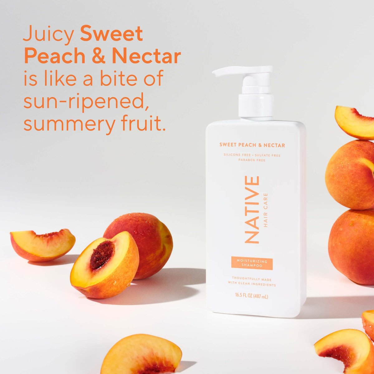 Native Moisturizing Shampoo Sweet Peach & Nectar 16.5 fl oz - görsel 16
