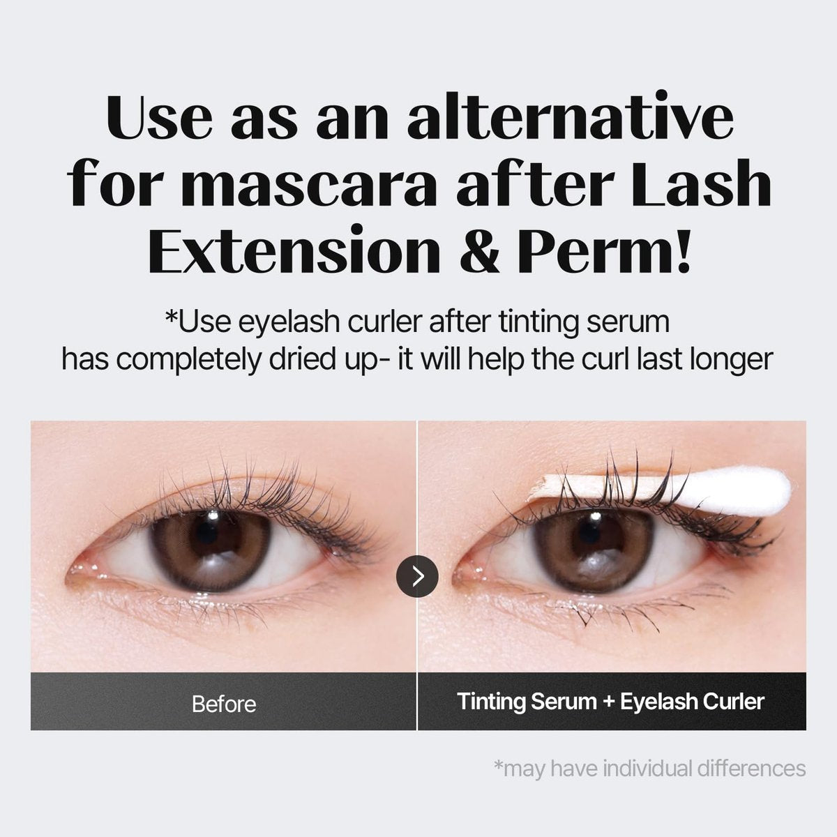 COSNORI Eyelash Tinting Serum 01 Deep Black - Korean Eyelash Boost Tinted Serum for Longer, Thicker Lashes & Brows - Lash Perm Essential - Vegan & Irritation Free, 0.3 fl.oz / 9g Avelisse