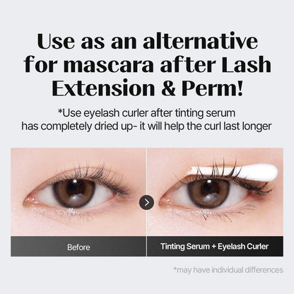COSNORI Eyelash Tinting Serum 01 Deep Black - Korean Eyelash Boost Tinted Serum for Longer, Thicker Lashes & Brows - Lash Perm Essential - Vegan & Irritation Free, 0.3 fl.oz / 9g Avelisse