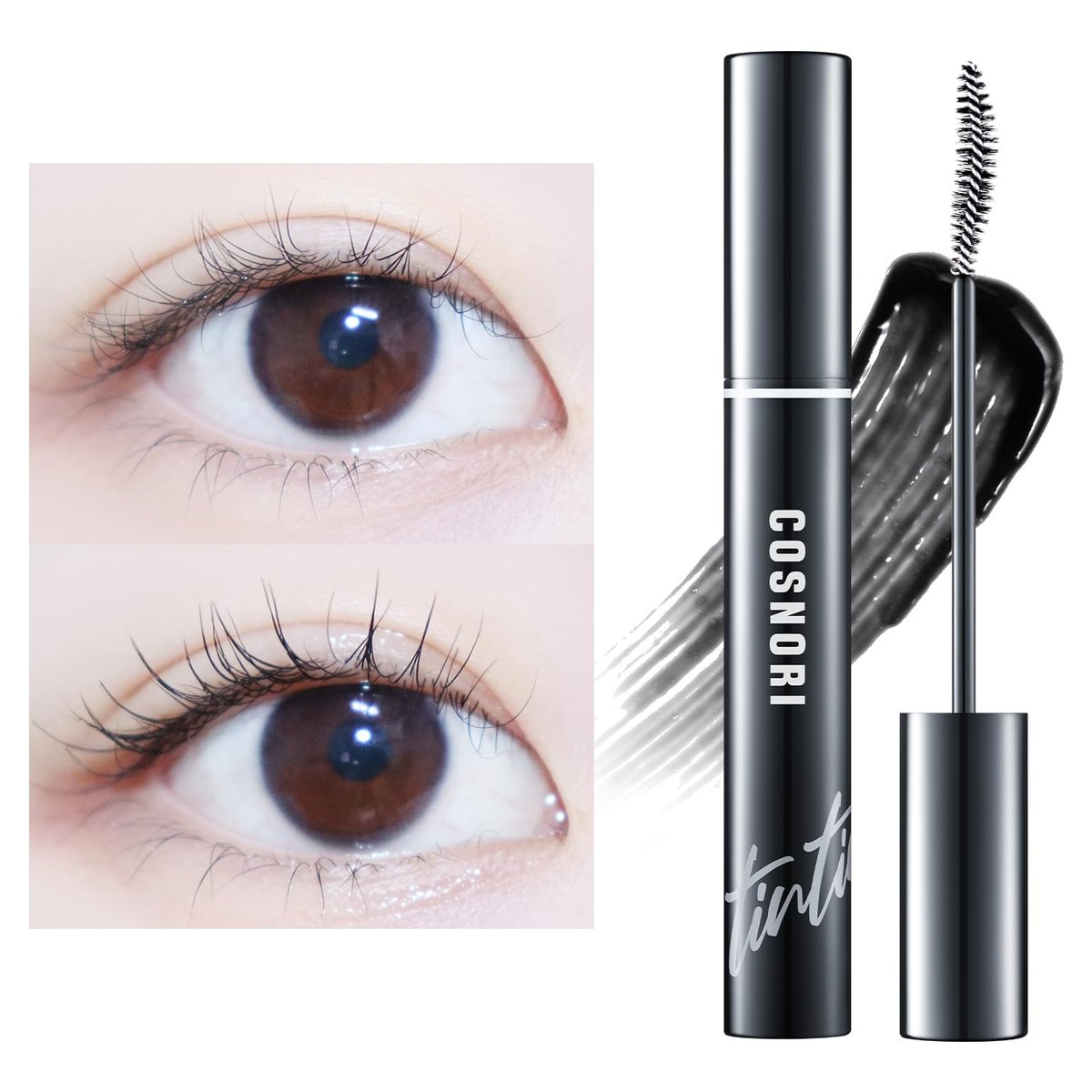 COSNORI Eyelash Tinting Serum 01 Deep Black - Korean Eyelash Boost Tinted Serum for Longer, Thicker Lashes & Brows - Lash Perm Essential - Vegan & Irritation Free, 0.3 fl.oz / 9g Avelisse
