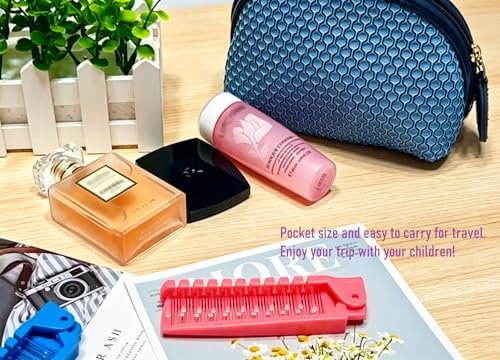 FonteeUS 3pcs Hair Brush Set - Folding Travel Brush, Fine Tooth Pocket Comb, Massage Head & Baby Braiding Brush for Kids and Adults in Green/Pink/Blue - görsel 14