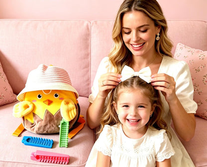 FonteeUS 3pcs Hair Brush Set - Folding Travel Brush, Fine Tooth Pocket Comb, Massage Head & Baby Braiding Brush for Kids and Adults in Green/Pink/Blue