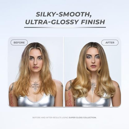 XMONDO Hair Super Gloss Intensive Glossing Treatment - Bond Booster & Hyaluronic Acid for Shine, Nourishment & Repair - Vegan Formula, 8 Fl Oz