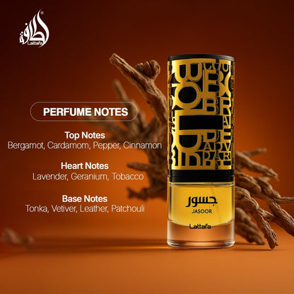 Lattafa Jasoor Eau De Parfum for Men - 3.4 oz | Long-Lasting Fragrance