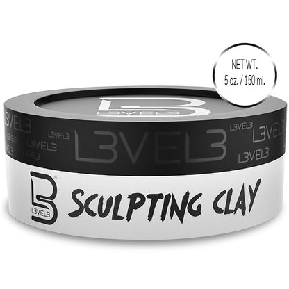 L3 Level 3 Hair Sculpting Clay – Premium Grade Hair Clay for Men, Long Lasting Hold & Natural Finish (5 oz)