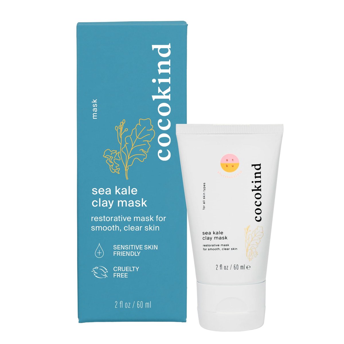 Cocokind Sea Kale Clay Mask – Gentle Exfoliating Clay Mask for Radiant, Smooth Skin with Blue Kale Sea Extract & Glacial Oceanic Clay, 2 Fl Oz Avelisse