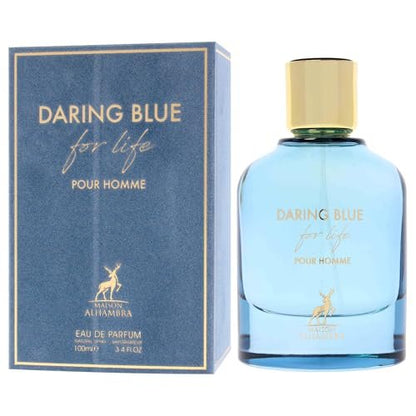 Daring Blue For Life by Maison Alhambra - 3.4 oz Eau de Parfum Spray for Men