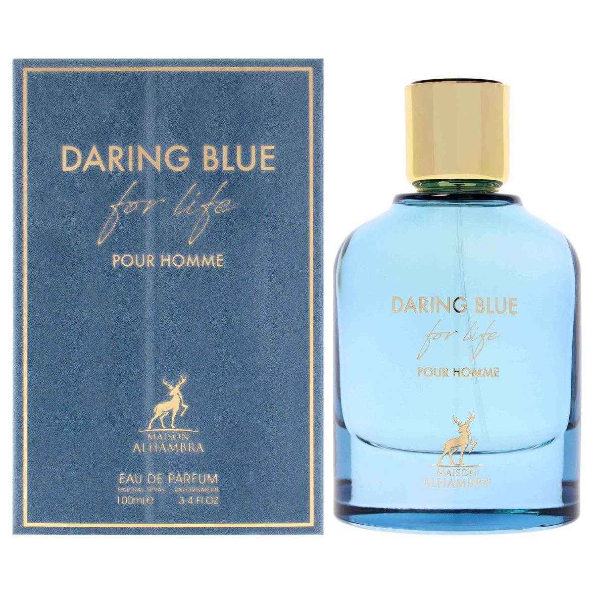 Daring Blue For Life by Maison Alhambra - 3.4 oz Eau de Parfum Spray for Men - görsel 1