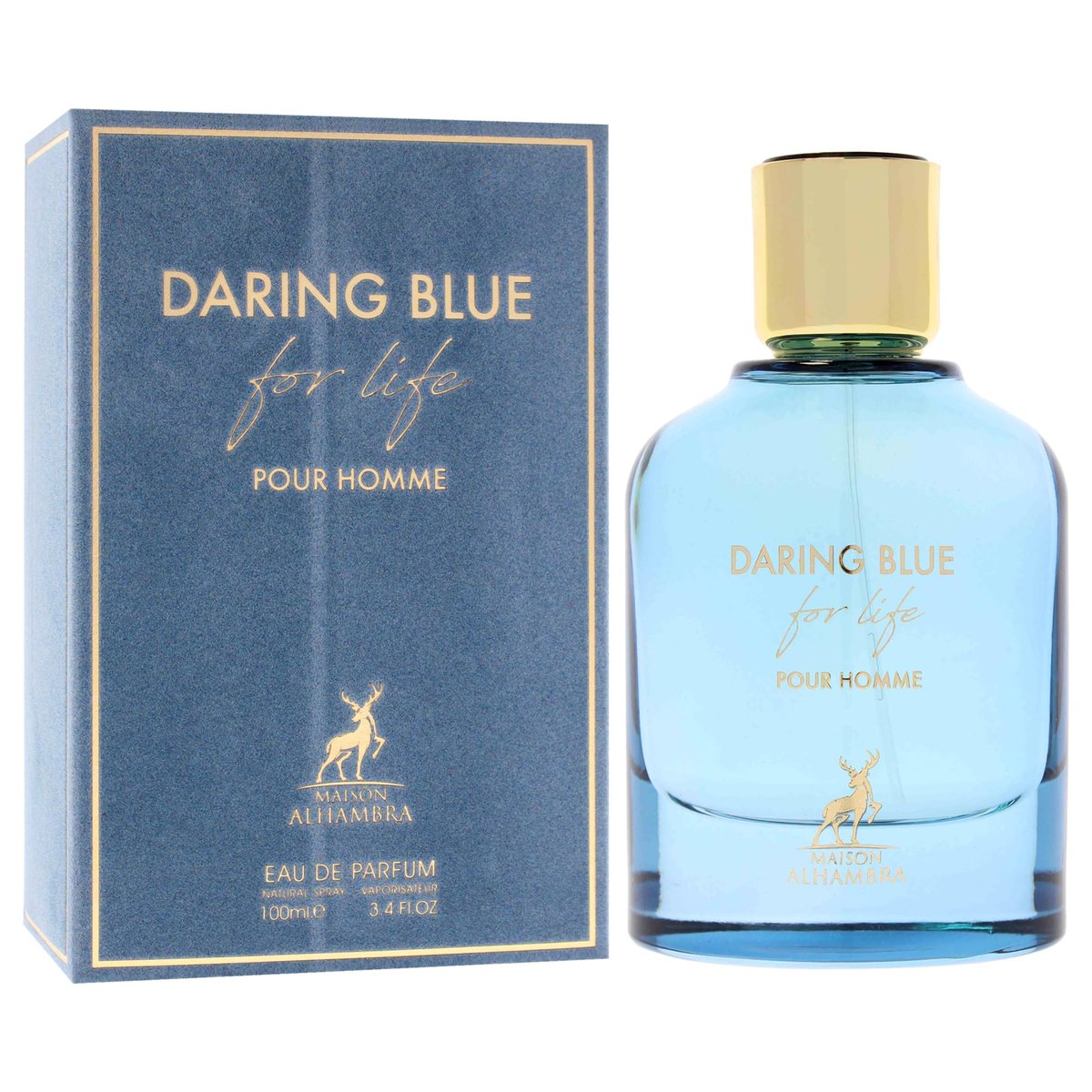 Daring Blue For Life by Maison Alhambra - 3.4 oz Eau de Parfum Spray for Men - görsel 5