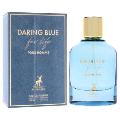 Daring Blue For Life by Maison Alhambra - 3.4 oz Eau de Parfum Spray for Men