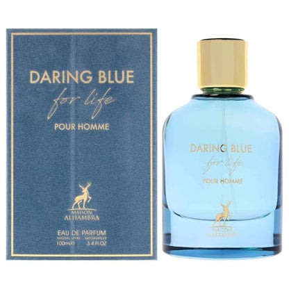 Daring Blue For Life by Maison Alhambra - 3.4 oz Eau de Parfum Spray for Men