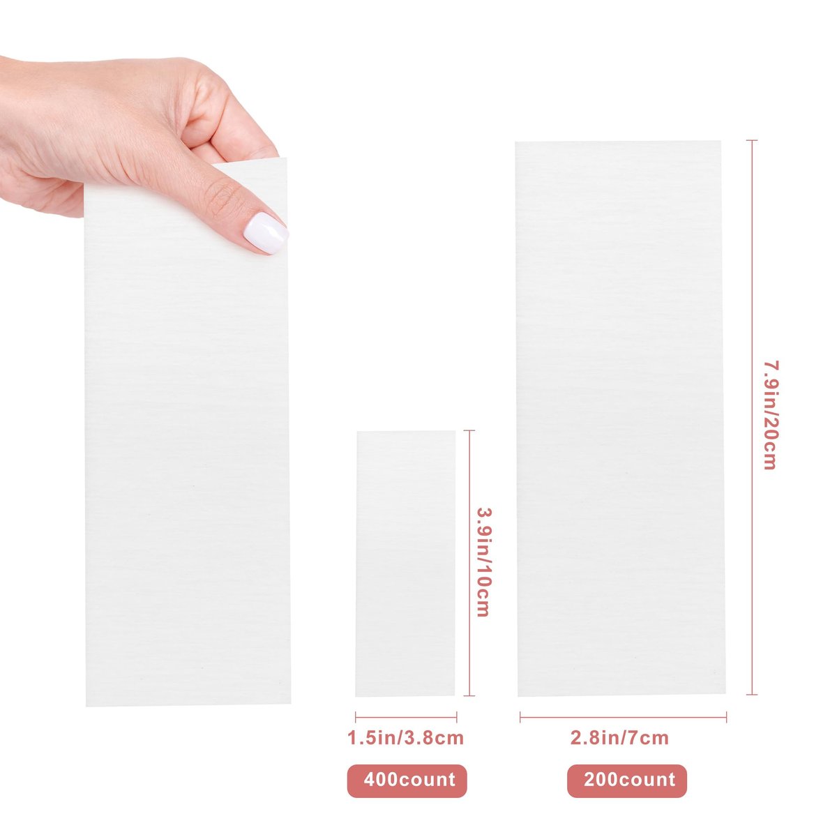 EWVVSS 600-Count Non Woven Wax Strips for Hair Removal - Body and Facial Epilating Wax Strips for Legs, Face, Chest, Back, and Bikini - görsel 5